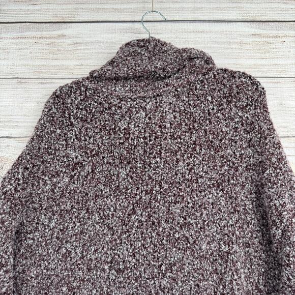 Free People Fuzzy Chunky Knit Oversized Turtleneck Sweater Womens XS Purple Gray - Picture 4 of 13